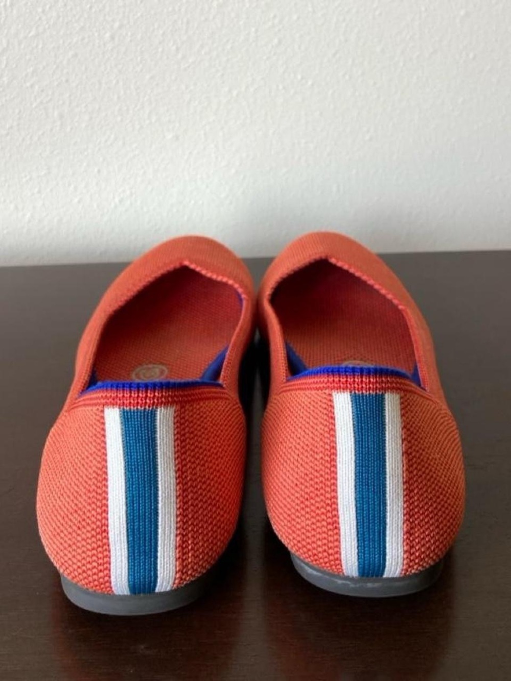 Rothy's The Flat Persimmon Marina Heel Stripe Round Toe Flat Slip On - Picture 4 of 6